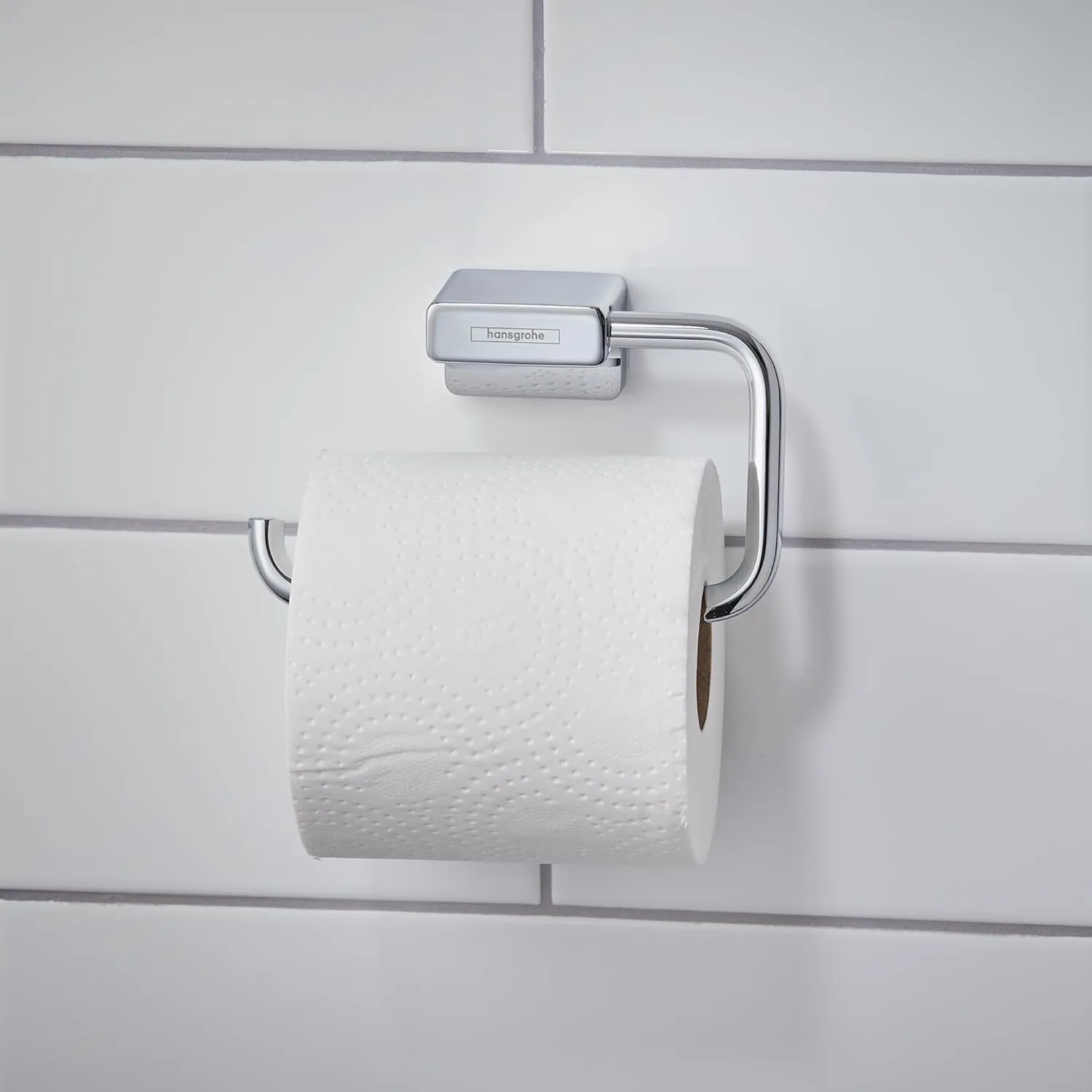 Hansgrohe AddStoris 6-inch Roll Holder without Cover in Chrome, 41771000