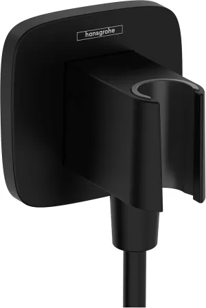 hansgrohe Handheld Shower Wall Outlet 1/2-inch Thread Connection in Matte Black, 26887671