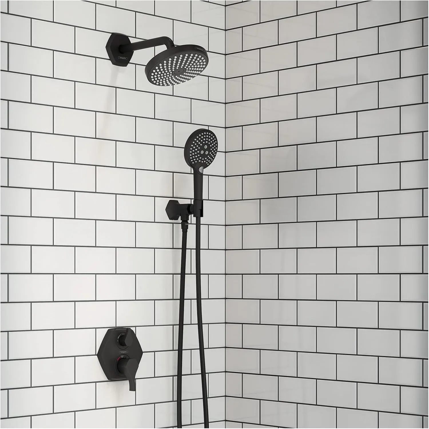 hansgrohe Locarno 9-inch Transitional Showerarm in Matte Black, for , 04826670