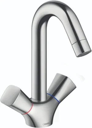 hansgrohe Logis Modern Low Flow Water Saving 2-Handle 1 9-inch Tall Bathroom Sink Faucet in Chrome, 71222001