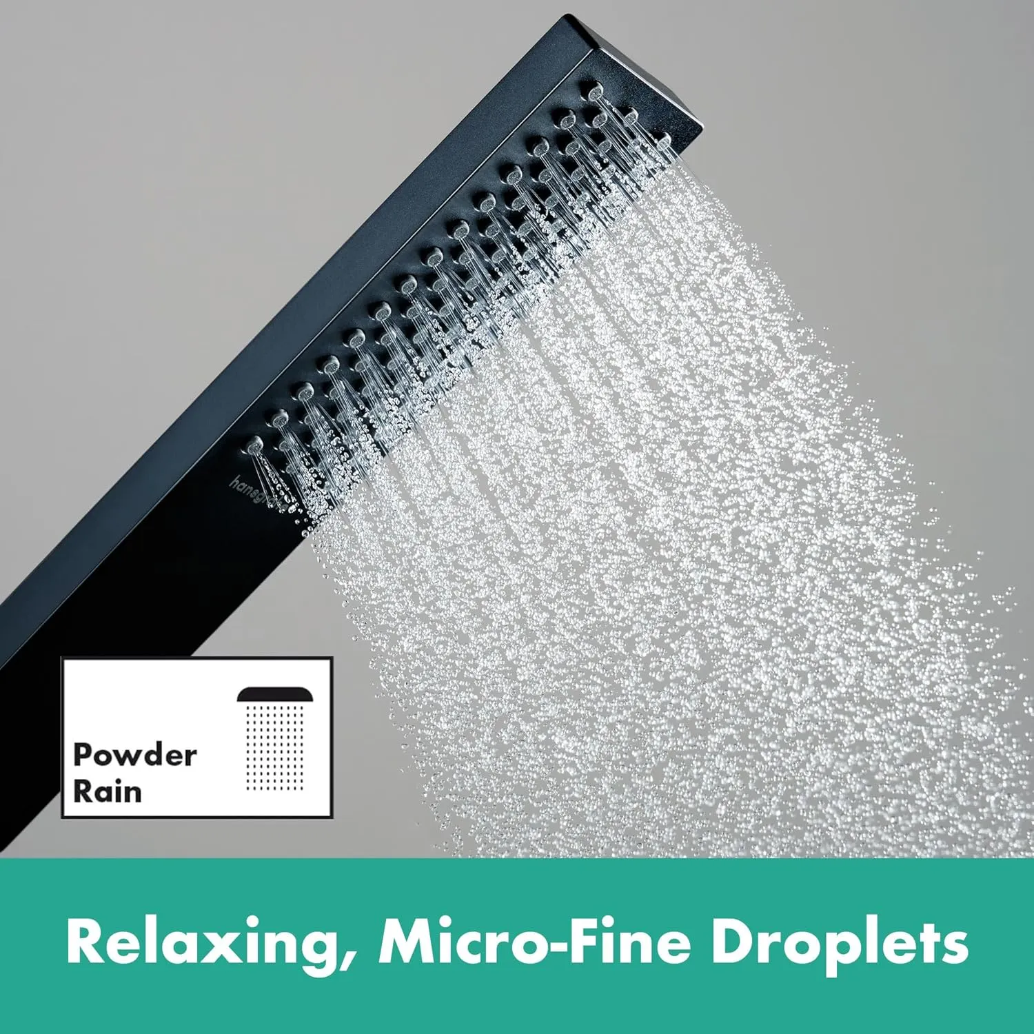 hansgrohe Pulsify E 2-inch Modern Handheld Shower Head 1-Spray PowderRain in Matte Black, 24322671