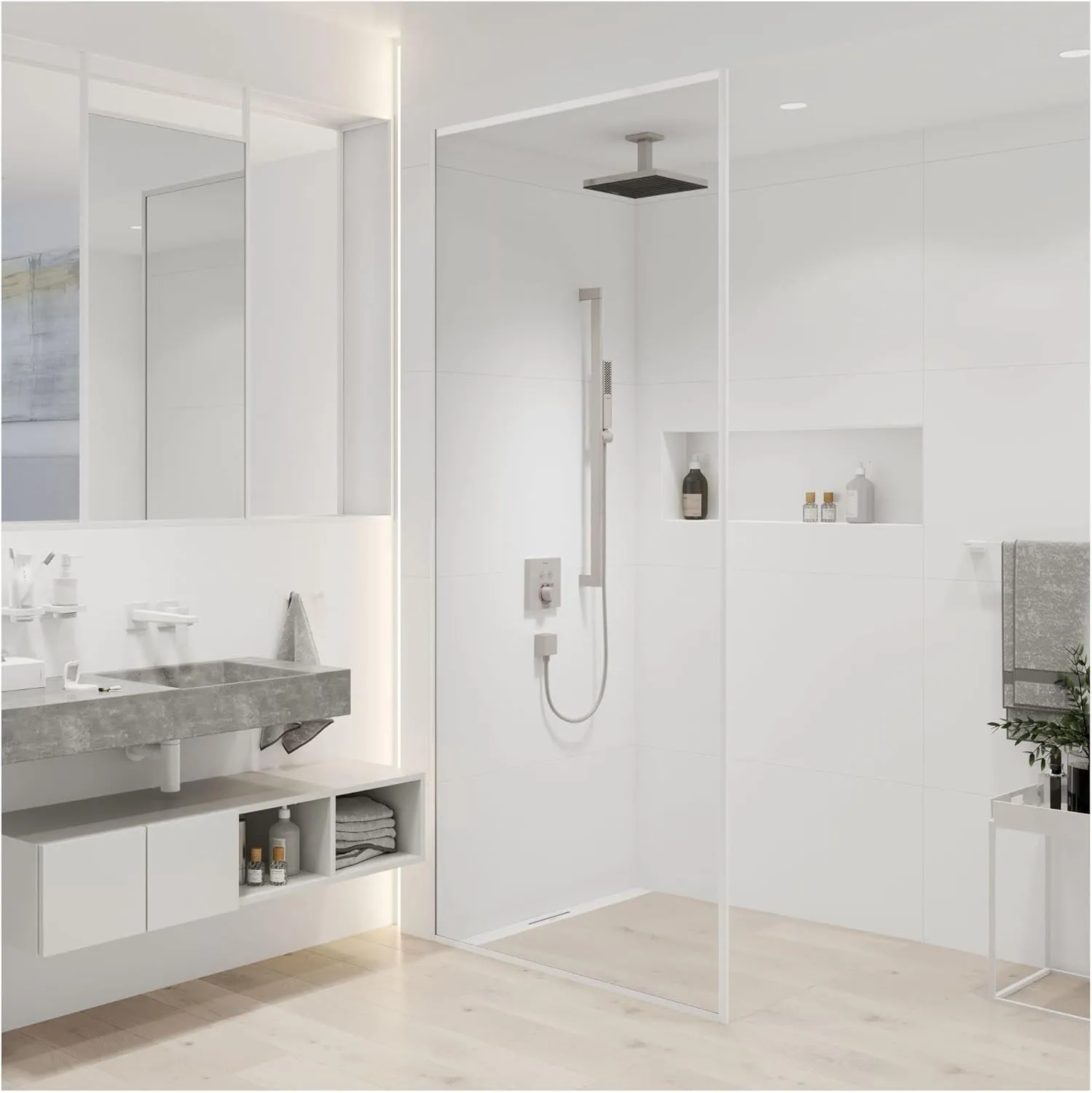 hansgrohe Pulsify E 4-inch Modern Showerarm in Matte Black, 24338671