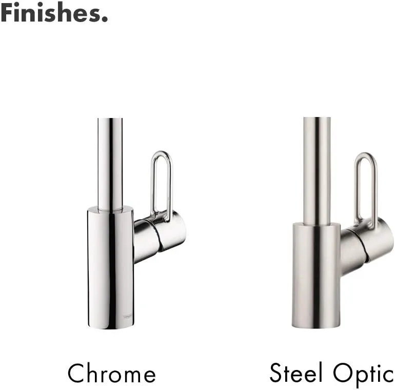hansgrohe Talis Loop Chrome Commercial Kitchen Faucet, Kitchen Faucets with Pull Down Sprayer, Faucet for Kitchen Sink, Chrome 04700005