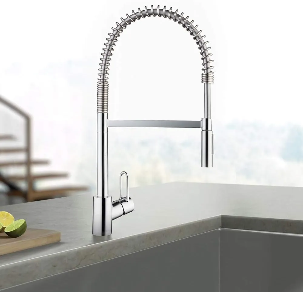hansgrohe Talis Loop Chrome Commercial Kitchen Faucet, Kitchen Faucets with Pull Down Sprayer, Faucet for Kitchen Sink, Chrome 04700005