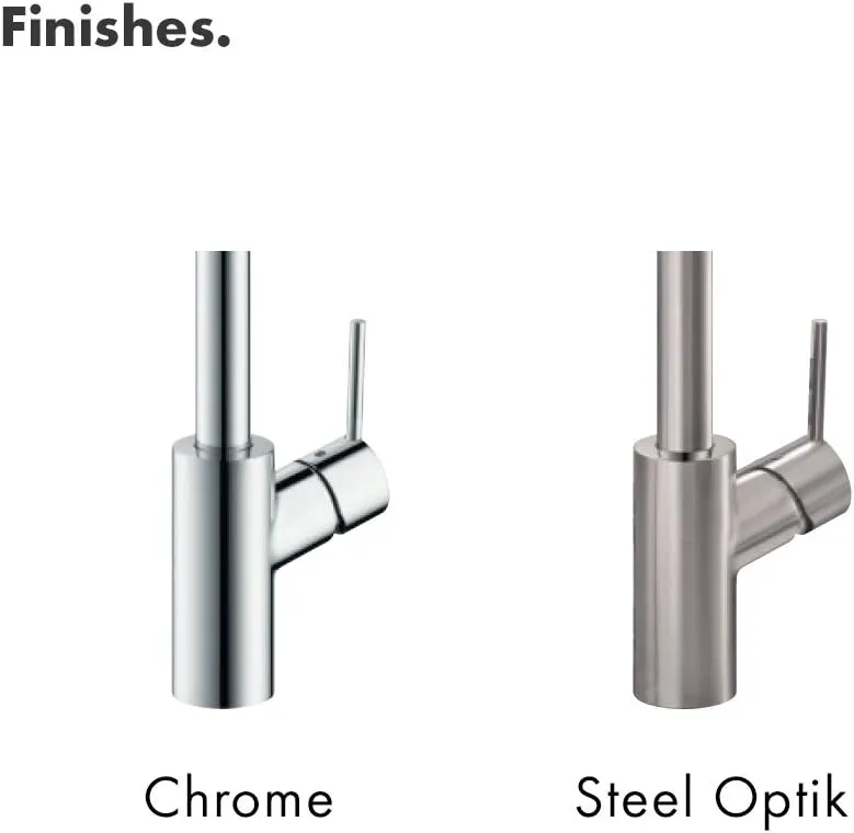 hansgrohe Talis S Chrome Single-Handle Kitchen Faucet, Kitchen Faucets with Pull Out Sprayer, Faucet for Kitchen Sink, Chrome 06462000