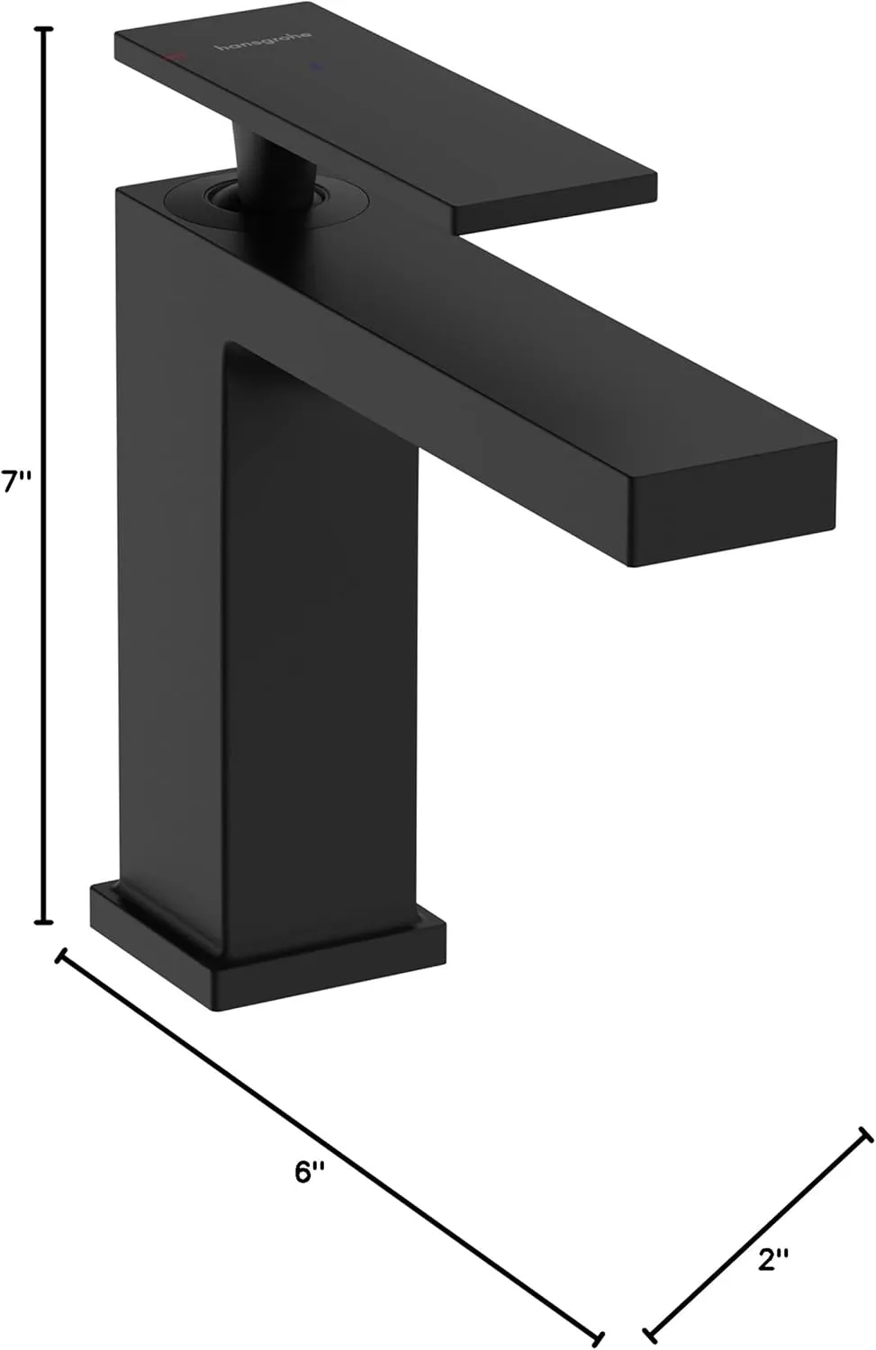 hansgrohe Tecturis E -Handle -Hole 6-inch Tall Bathroom Sink Faucet in Matte Black, 73014671