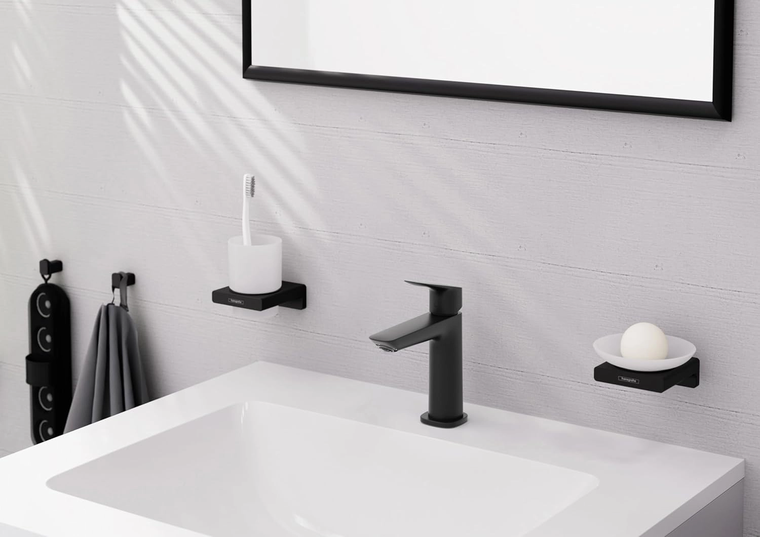 hansgrohe Logis Fine Modern 1-Handle 1-Hole 7-inch Tall Bathroom Sink Faucet in Matte Black, 71253671