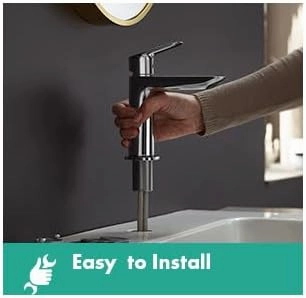 hansgrohe Logis Fine Modern 1-Handle 1-Hole 7-inch Tall Bathroom Sink Faucet in Matte Black, 71253671