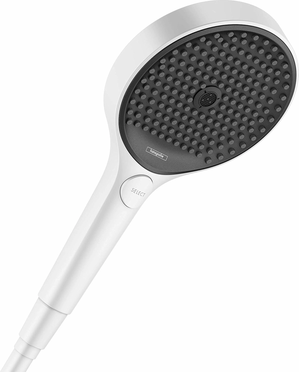 hansgrohe Rainfinity 5-inch Modern Handheld Shower Head 3-Spray PowderRain, Intense PowderRain, Intense Turbo in Matte White, 26865701