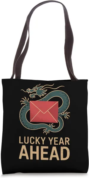 Happy Year With Dragon And Red Envelope Tote Bag