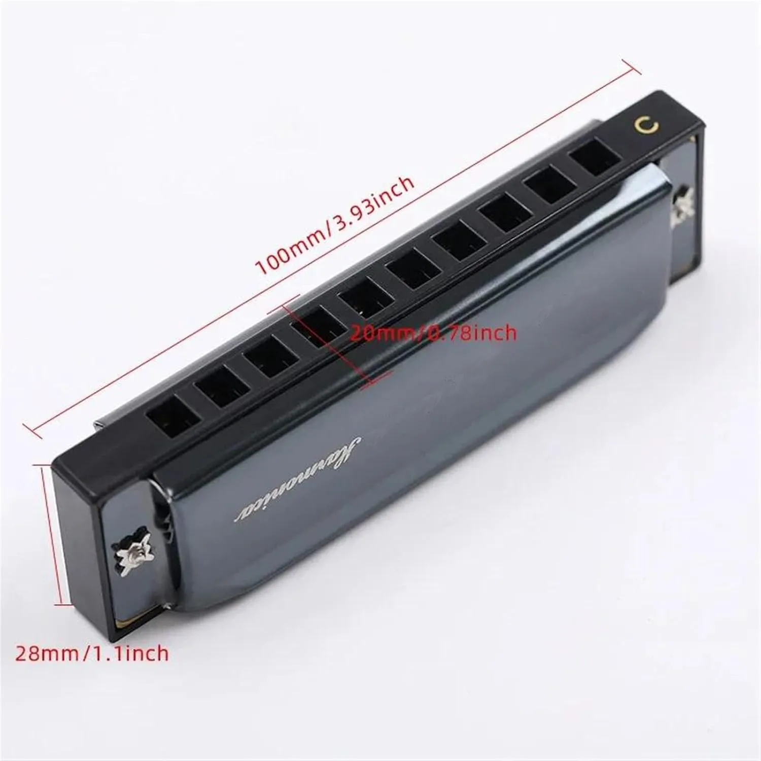 Harmonica Key of C 10 Holes Diatonic Blues For Beginner Students(Gold)
