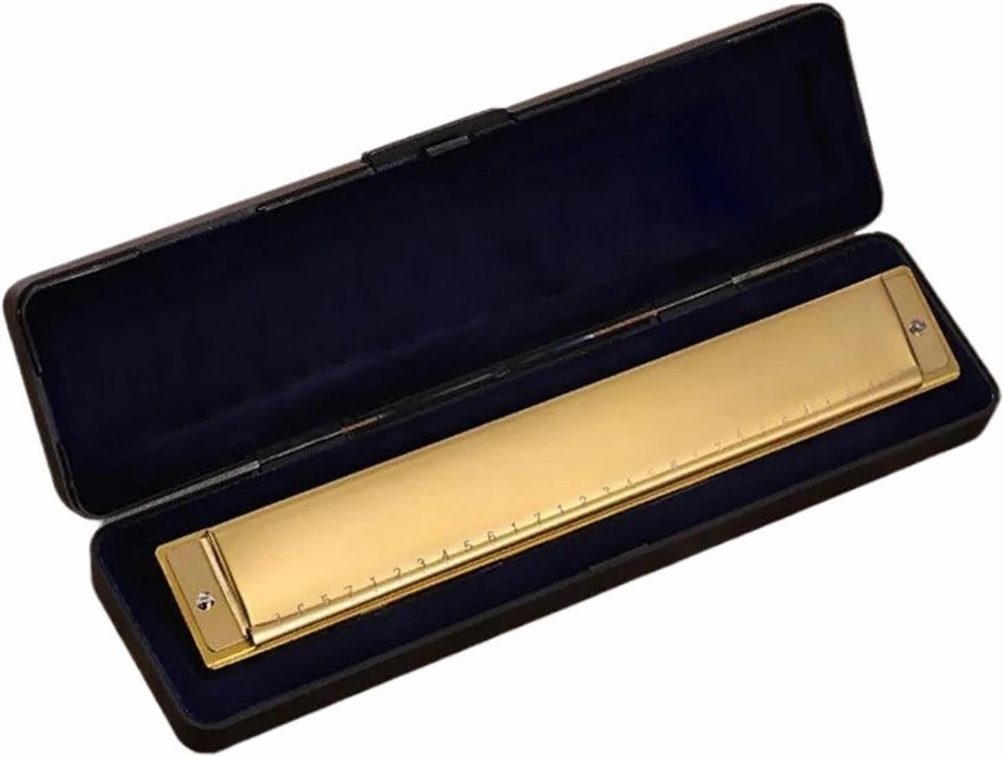 Harmonica 28 hole polyphony beginner performance level instrument(Gold)