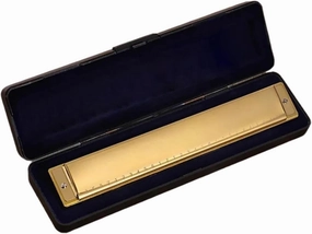 Harmonica 28 hole polyphony beginner performance level instrument(Gold)