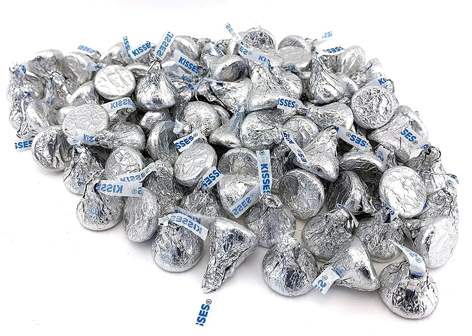Hershey's Kisses Milk Chocolate, (327  pieces) 3.5 lbs Pounds individually wrapped in Silver Foil - Bag of -Perfect for Gifts, Candy Bowls & Buffets, Baking, Movie & Game Nights, in Tundras Bag