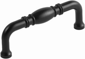 Hickory Hardware 10 Pack Solid Core Kitchen Cabinet Pulls, Luxury Cabinet Handles, Hardware for Doors & Dresser Drawers, 3 Inch Hole Center, Matte Black, Williamsburg Collection