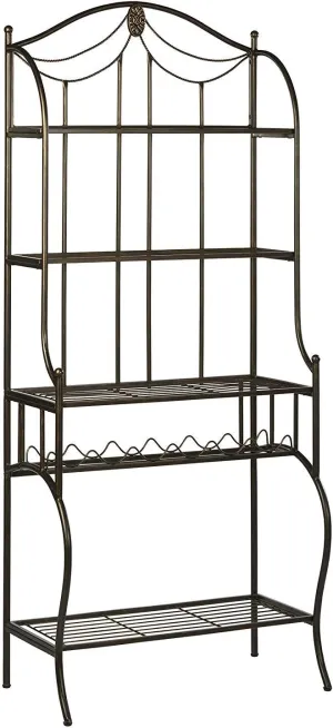 Hillsdale Camelot Baker's Rack, Black with gold highlights
