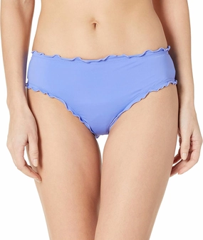 Hobie Women's Standard Ruffled Solid Hipster Bikini Bottom