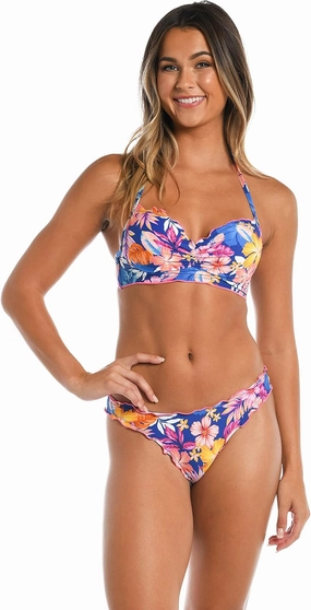Hobie Women's Underwire Halter Hipster Bikini Swimsuit Top