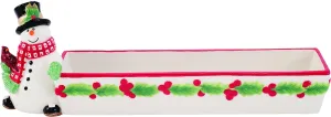 Holly Berry Snowman Collection, Cracker Cradle, Red/White