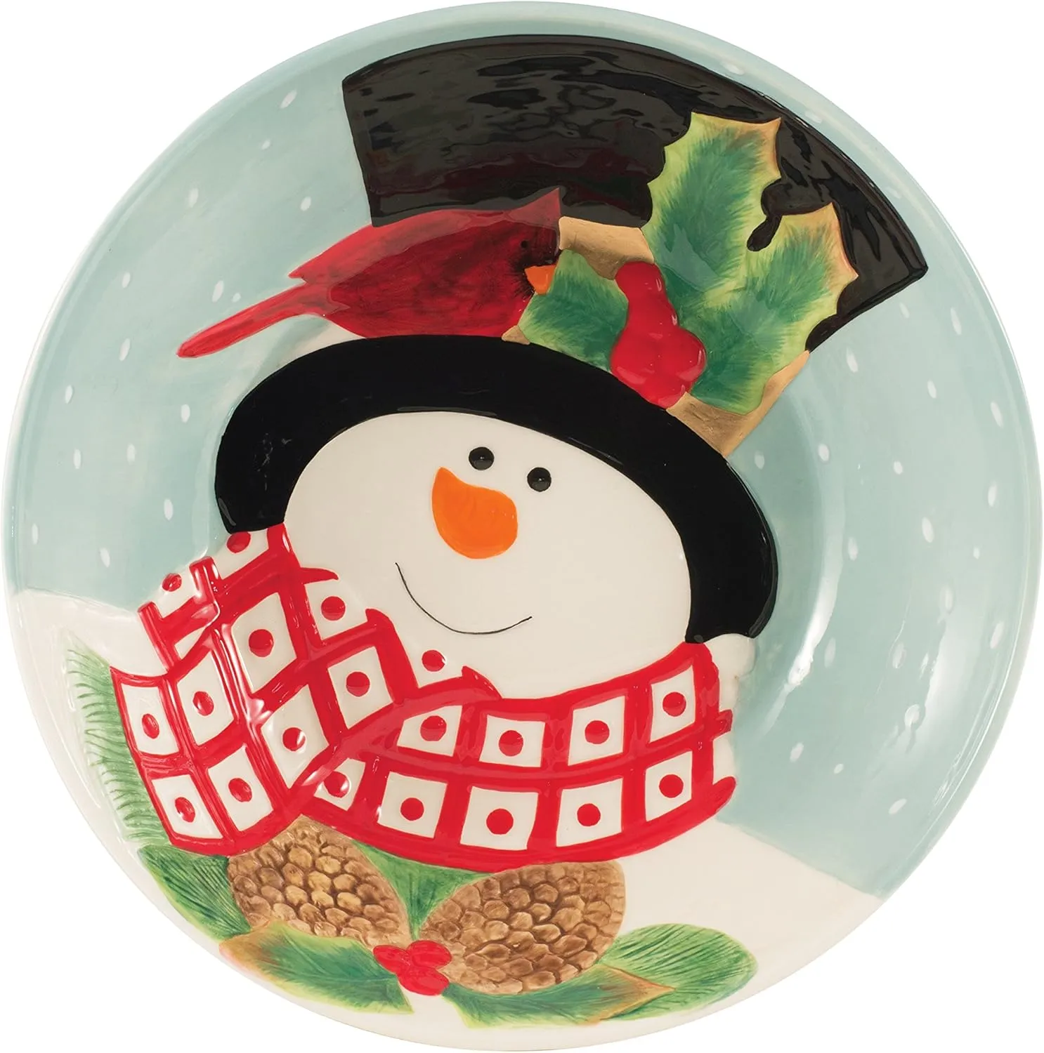 Holly Berry Snowman Collection, Serving Bowl, Red/White