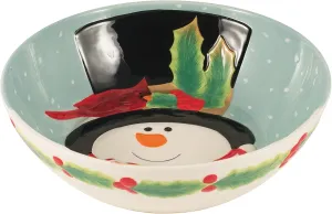 Holly Berry Snowman Collection, Serving Bowl, Red/White