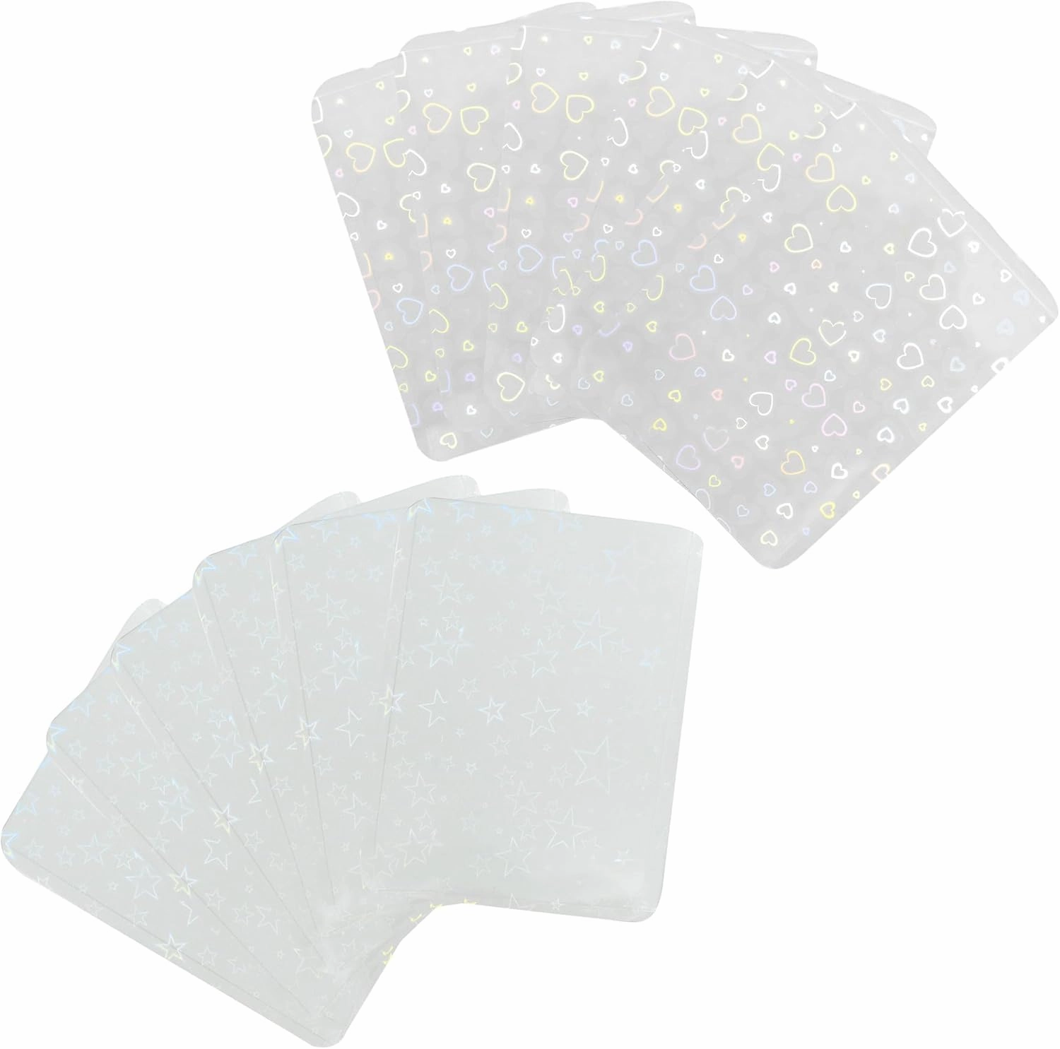 Holographic Card Holders 20pcs Hard Plastic Top Loader Card Cover Shiny Kpop Photocard Sleeves Game Card Toploaders 97x69mm