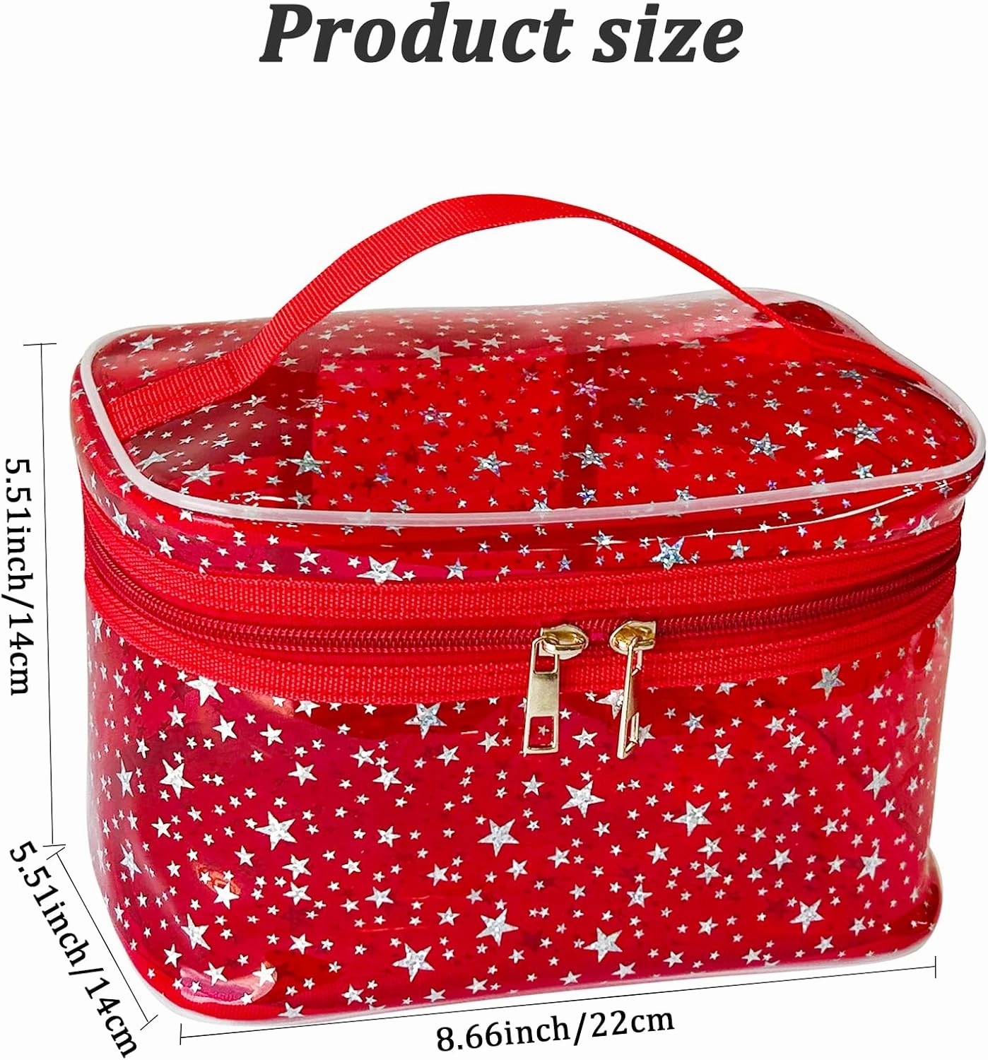 Holographic Makeup Bags Bulk,Clear Storage Bag Toiletry Pocket Portable Zippered Iridescent Pouch Waterproof Cosmetic Gift Bags for Women (Green-L)