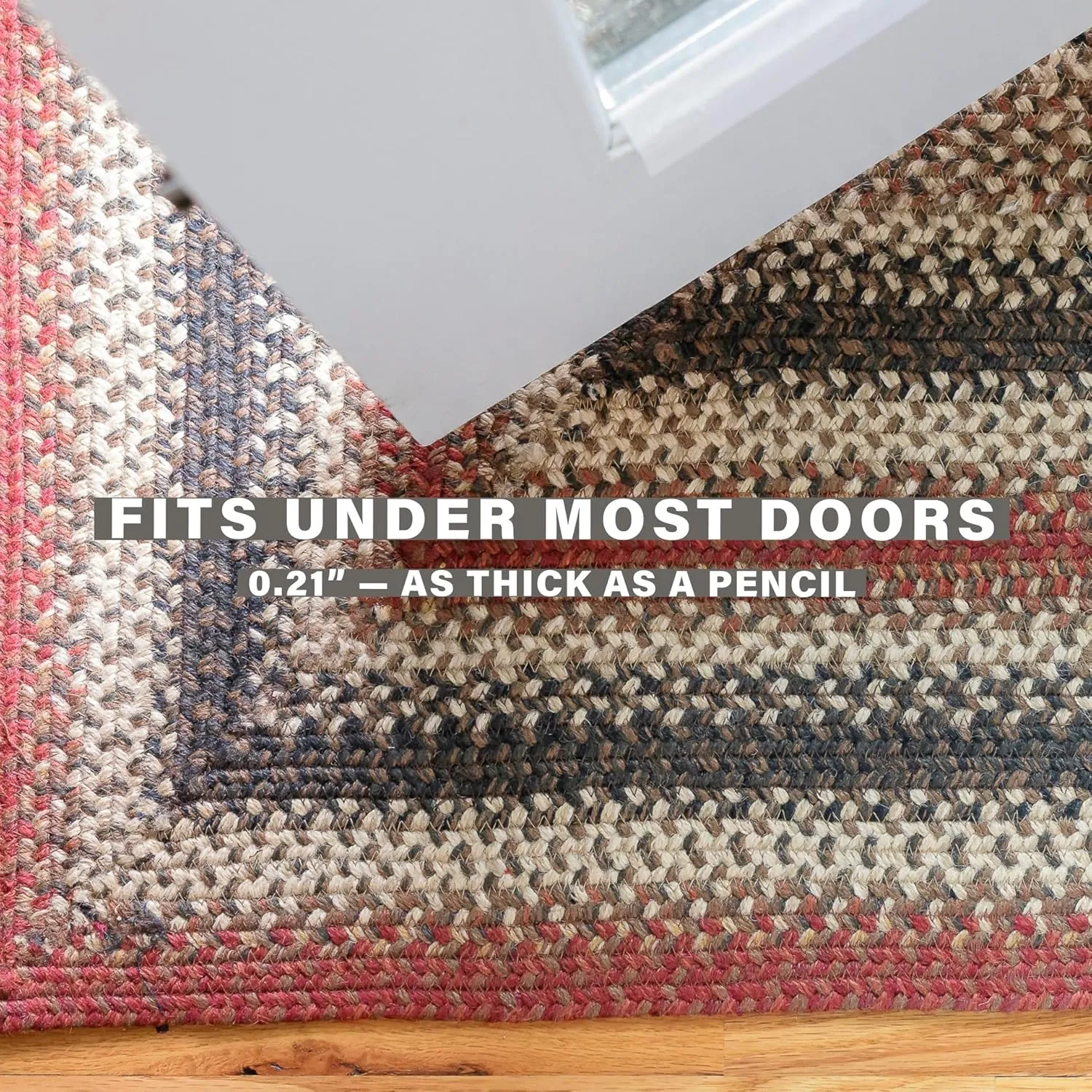 Homespice Chester Red Braided Rug, Enhance Your Home with Our 20x30 Small Accent Rug Kitchen, Bathroom, Entrway