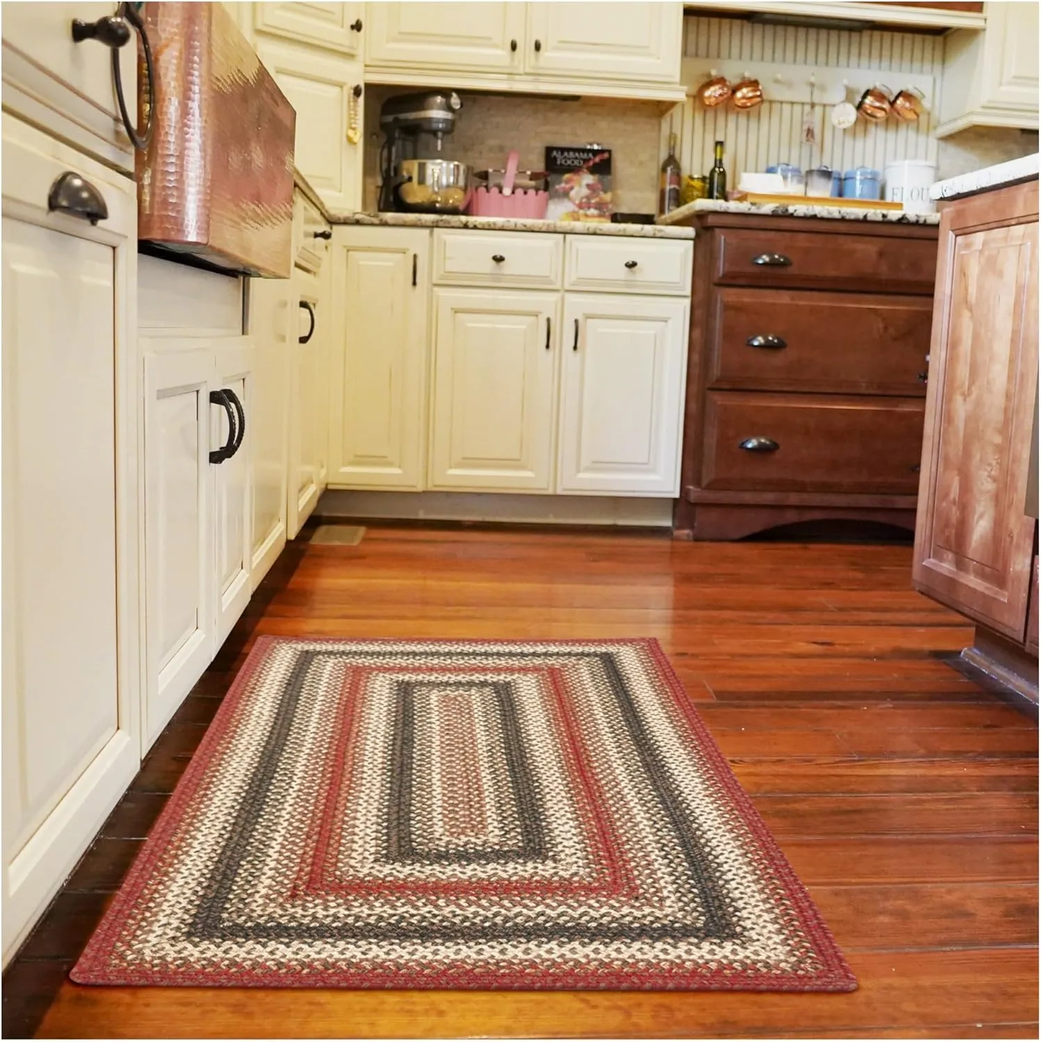 Homespice Chester Red Braided Rug, Enhance Your Home with Our 20x30 Small Accent Rug Kitchen, Bathroom, Entrway
