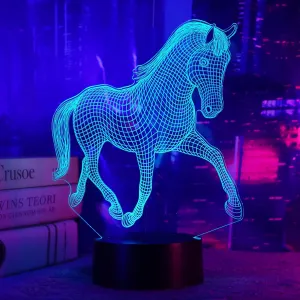 Horse Gifts for Girl, 3D Illusion Lamp, 16 Color Night Light with Remote and Touch Control, Horse Decor for Kids Room, Girls Birthday Gifts