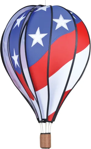 Hot Air Balloon Hanging Garden Spinner 22" - Vibrant Patriotic Design, Weather-Resistant Outdoor Decor, Durable & Lightweight for Patios, Yards, and Gardens - Eye-Catching Wind Spinner