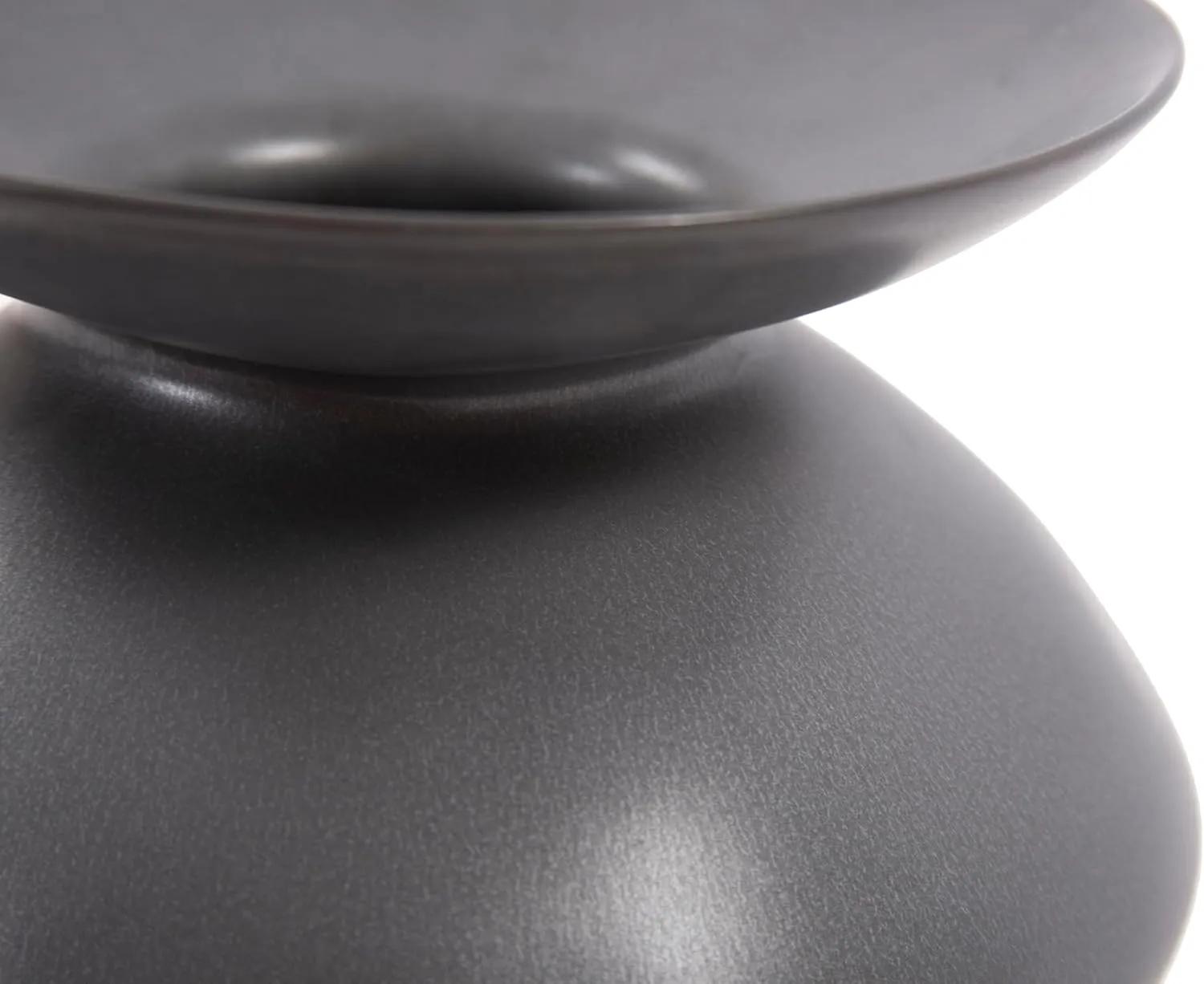 Howard Elliott Graphite Ceramic Flared Vase- Small