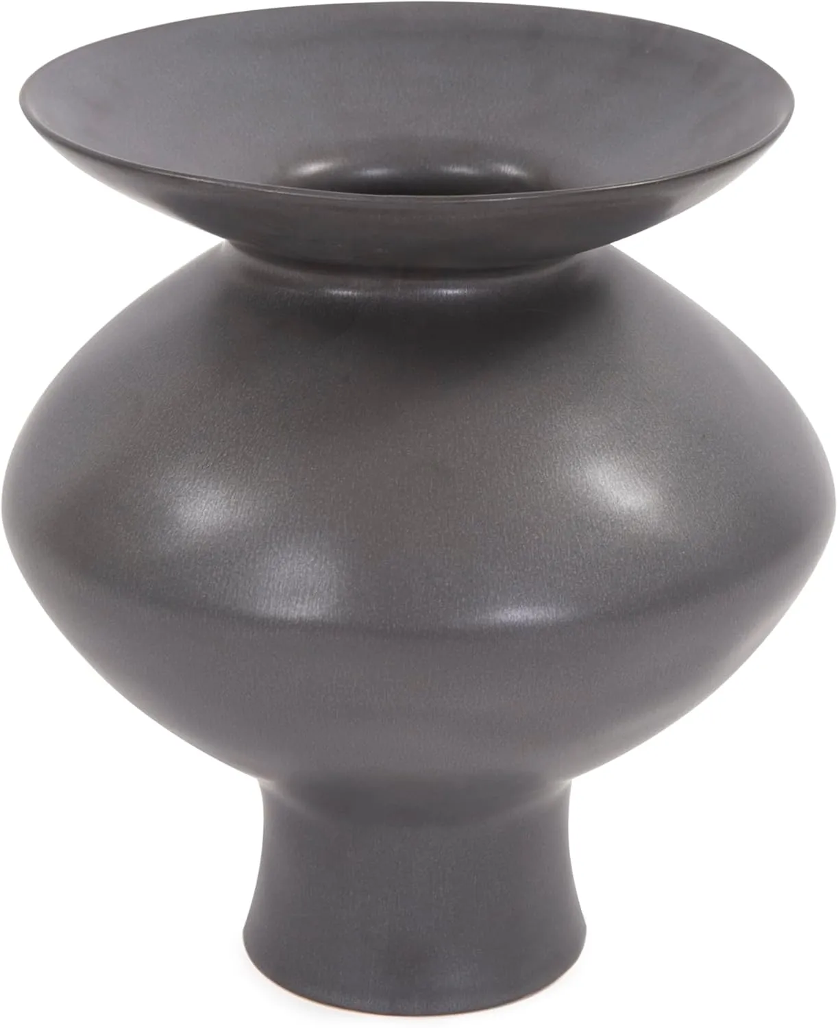 Howard Elliott Graphite Ceramic Flared Vase- Small