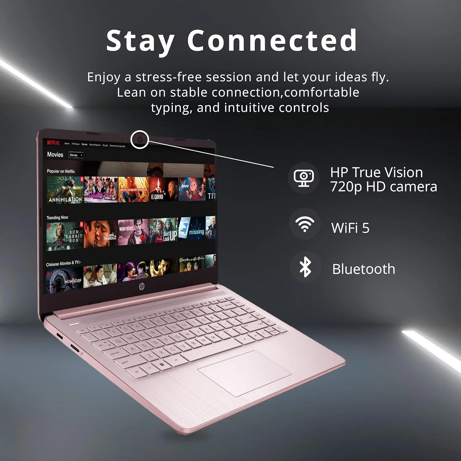 HP Stream 14" HD BrightView Laptop, Intel Celeron N4120 Processor, 16GB RAM, 64GB SSD, Intel UHD Graphics, 720p Webcam, WiFi, HDMI, Win 11 S, Pink (Renewed)