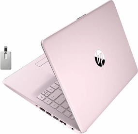 HP Stream 14" HD BrightView Laptop, Intel Celeron N4120, 4GB RAM, 64GB eMMC, Intel UHD Graphics, 720p Webcam, 1 Year Office 365, Pink, Win 11 S, 32GB Hotface USB Card