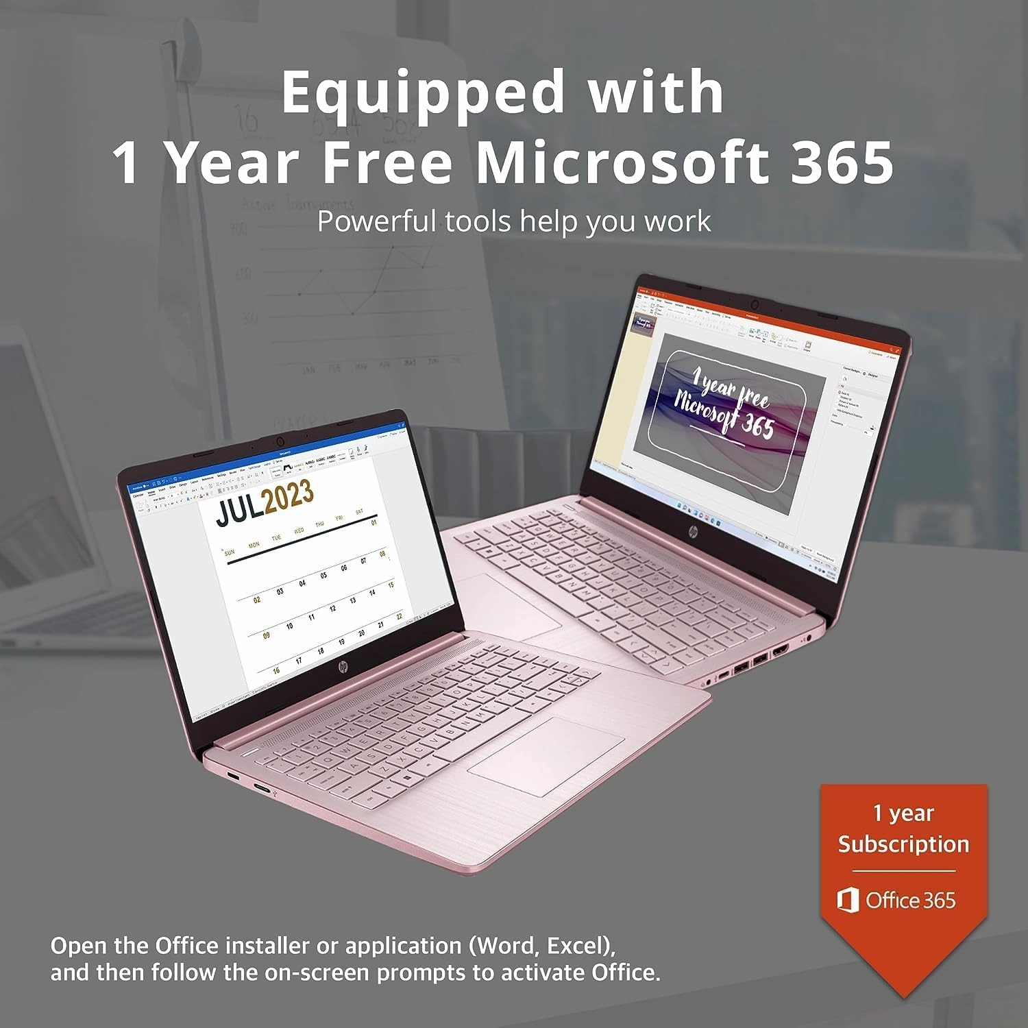 HP Stream 14" HD BrightView Laptop, Intel Celeron N4120, 4GB RAM, 64GB eMMC, Intel UHD Graphics, 720p Webcam, 1 Year Office 365, Pink, Win 11 S, 32GB Hotface USB Card