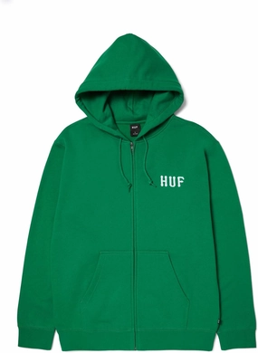HUF Set Men's Classic Logo Full Zip Hoodie – Zip Up Hoodie Inspired by Skate Culture and Streetwear Heritage