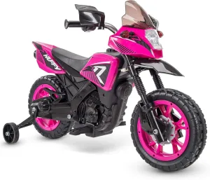 Huffy Ride on Motorcycle for Kids, Ideal for Ages 2-5 Years Old, 6V Ride On Motorcycle, Training Wheels, Realistic Engine Sounds, Simple Wall Charger, Max Weight 65lbs, 2 MPH, Pink