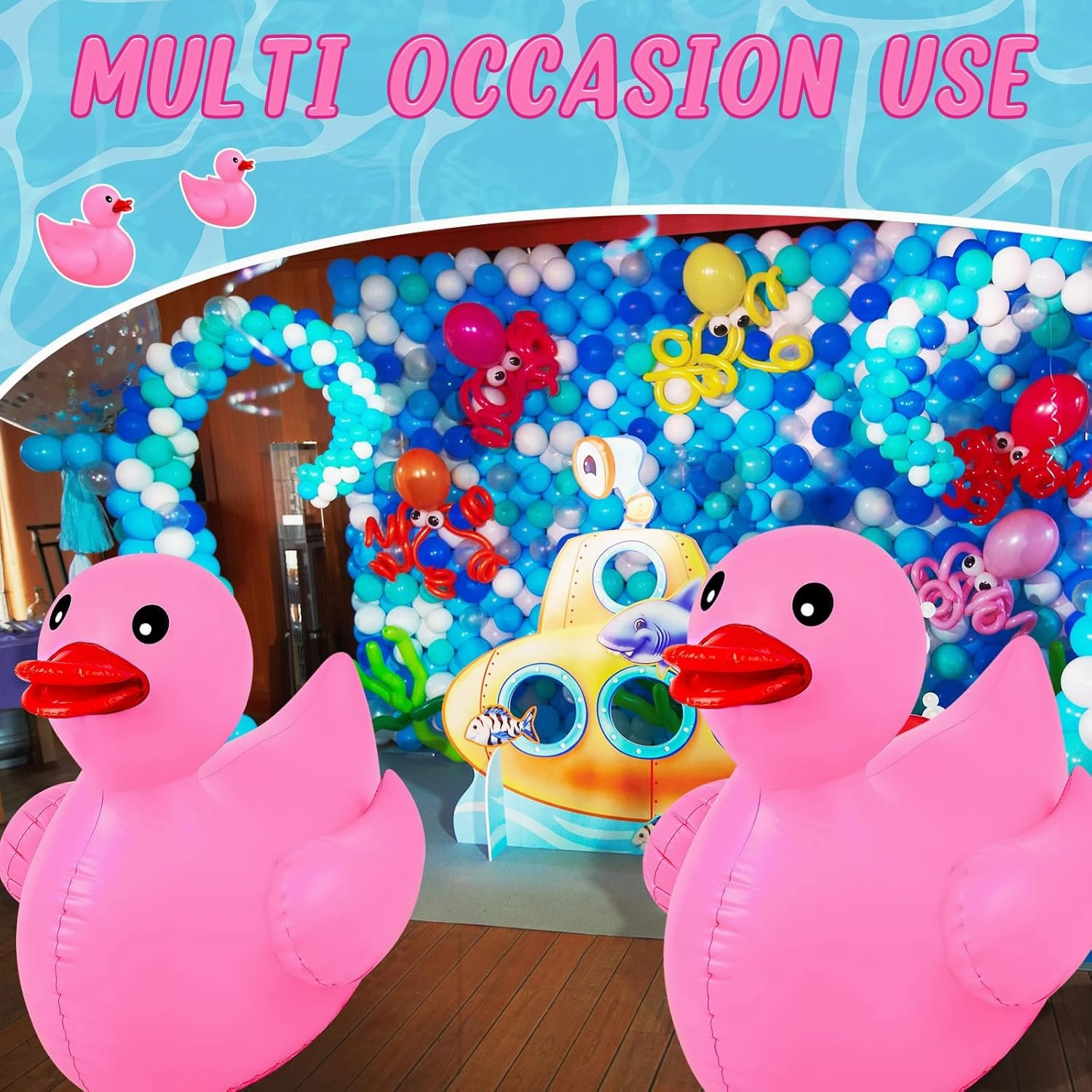 Hungdao 1 Pack 4 Feet Giant Inflatable Duck Huge Rubber Duck Large Blow up Pool Float for Summer Beach Swimming Pool Carnival Birthday Party Parade Decoration (Pink)