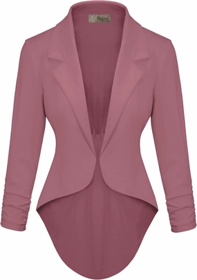 Hybrid & Company Womens Casual Work High Low Blazer Jacket - JK45590
