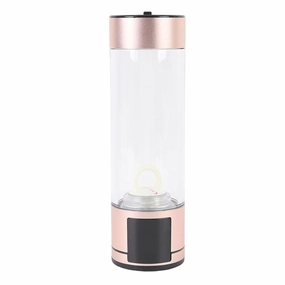 Hydrogen Water Bottle Portable 400ml, 2 Modes Type C 5V Ionizer Machine for Daily Use, Enjoy Hydrogen Rich Gas Production with Two Options, Suitable for Traveling (Gold)