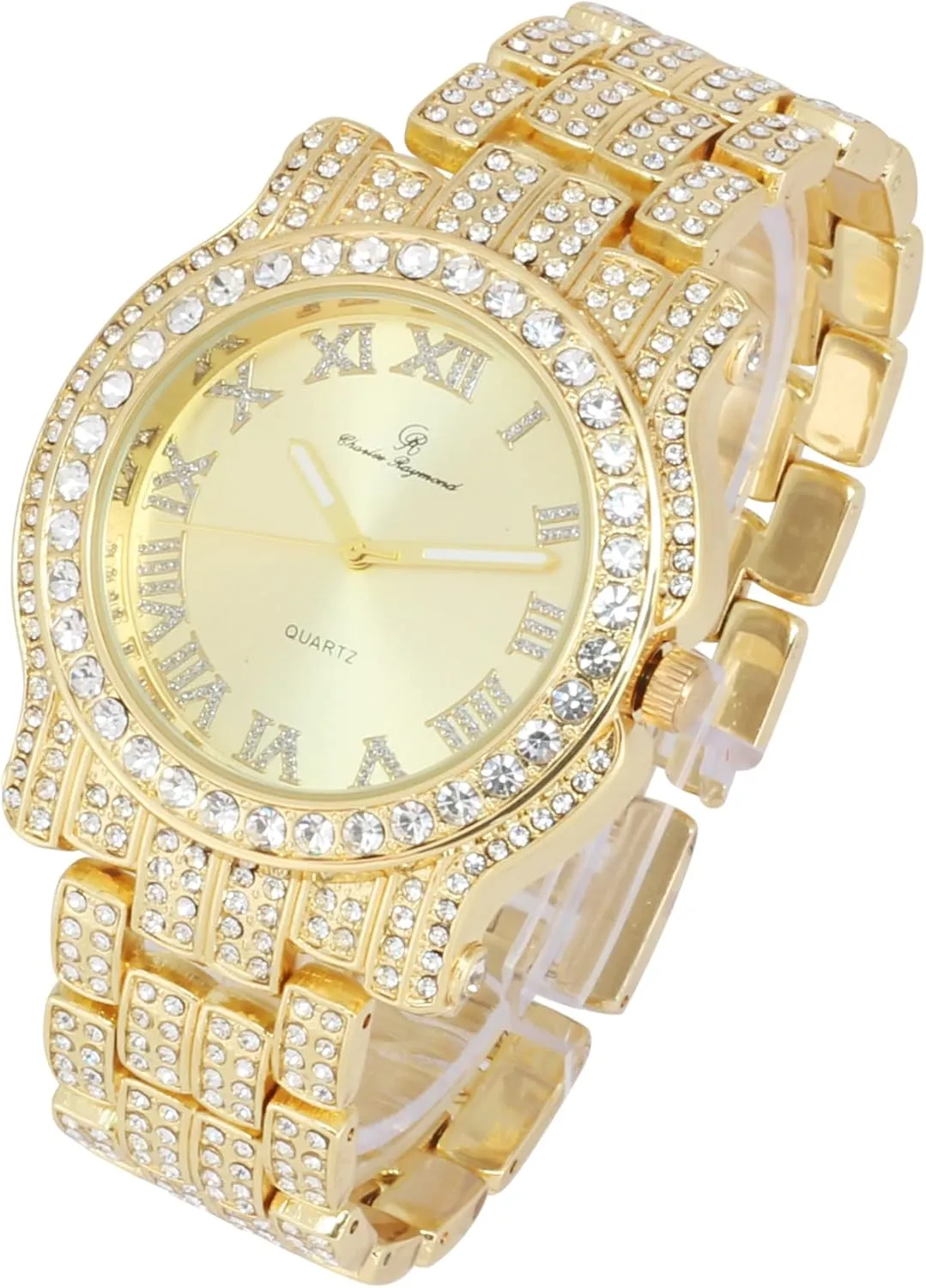 Ice on Blast! Bling'ed Out Hip Hop Rolly Looks w/Ice on Watch & Jewelry -Your Choice of Matching Zig Zag Bling'ed Out Necklace Set or Necklace & Bracelet Set - ZZ Sets