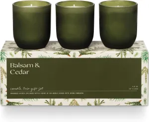 ILLUME Candle Trio Gift Set, Balsam & Cedar
