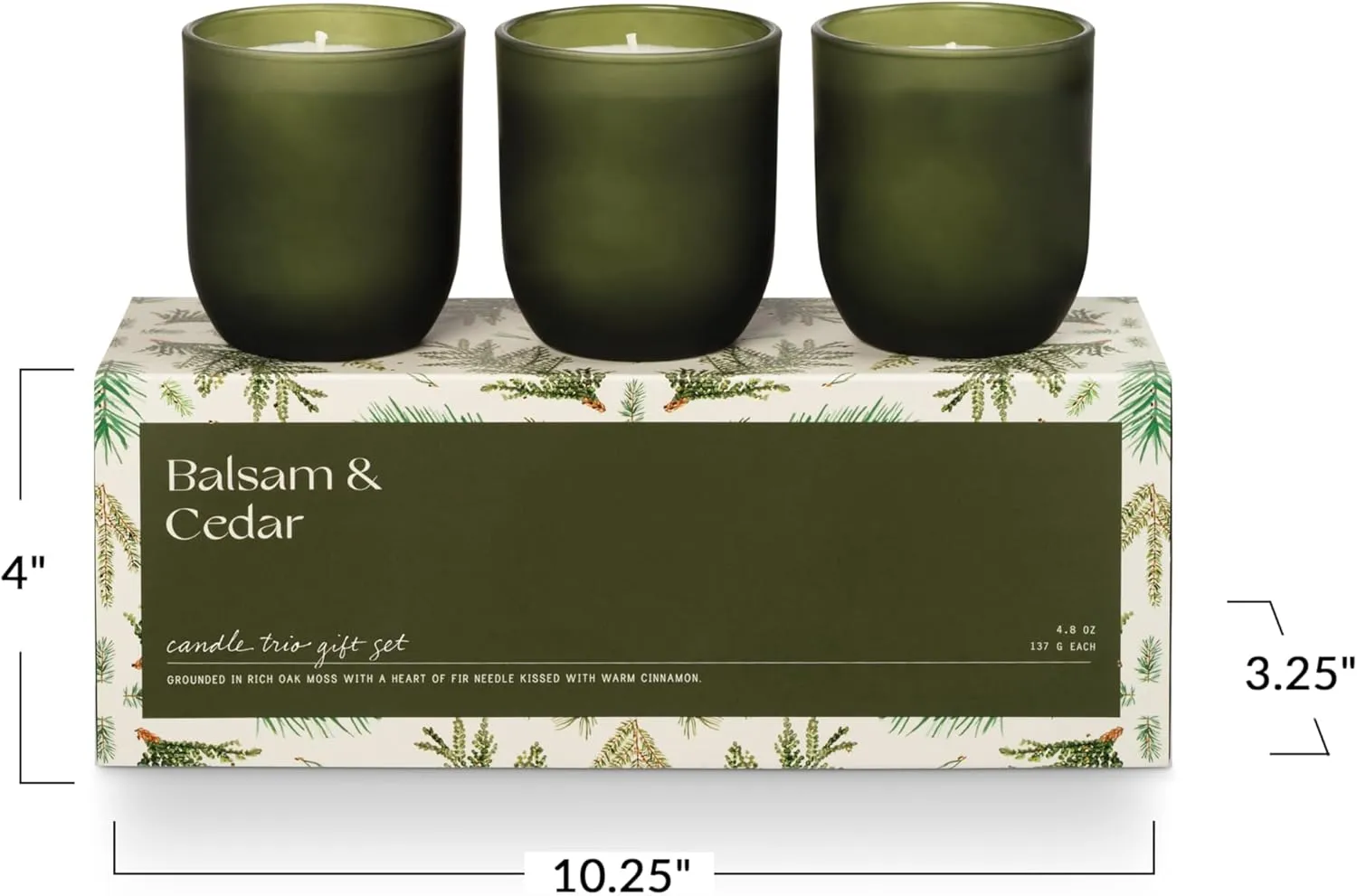 ILLUME Candle Trio Gift Set, Balsam & Cedar