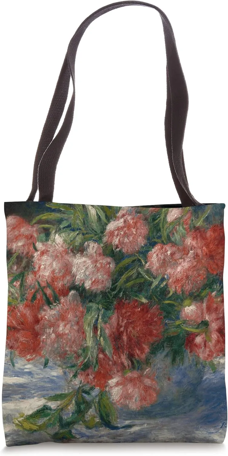 Impressionist Red Flowers Renoir Peonies Tote Bag