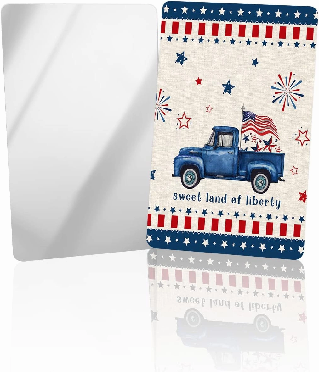 Independence Day Truck American Star Small Compact Mirror for Purse, Independence Day Truck American Star Travel Makeup Mirror for Women Men, Rectangular Handheld Compact Pocket Mirror 1 PCS