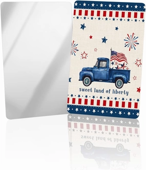 Independence Day Truck American Star Small Compact Mirror for Purse, Independence Day Truck American Star Travel Makeup Mirror for Women Men, Rectangular Handheld Compact Pocket Mirror 1 PCS
