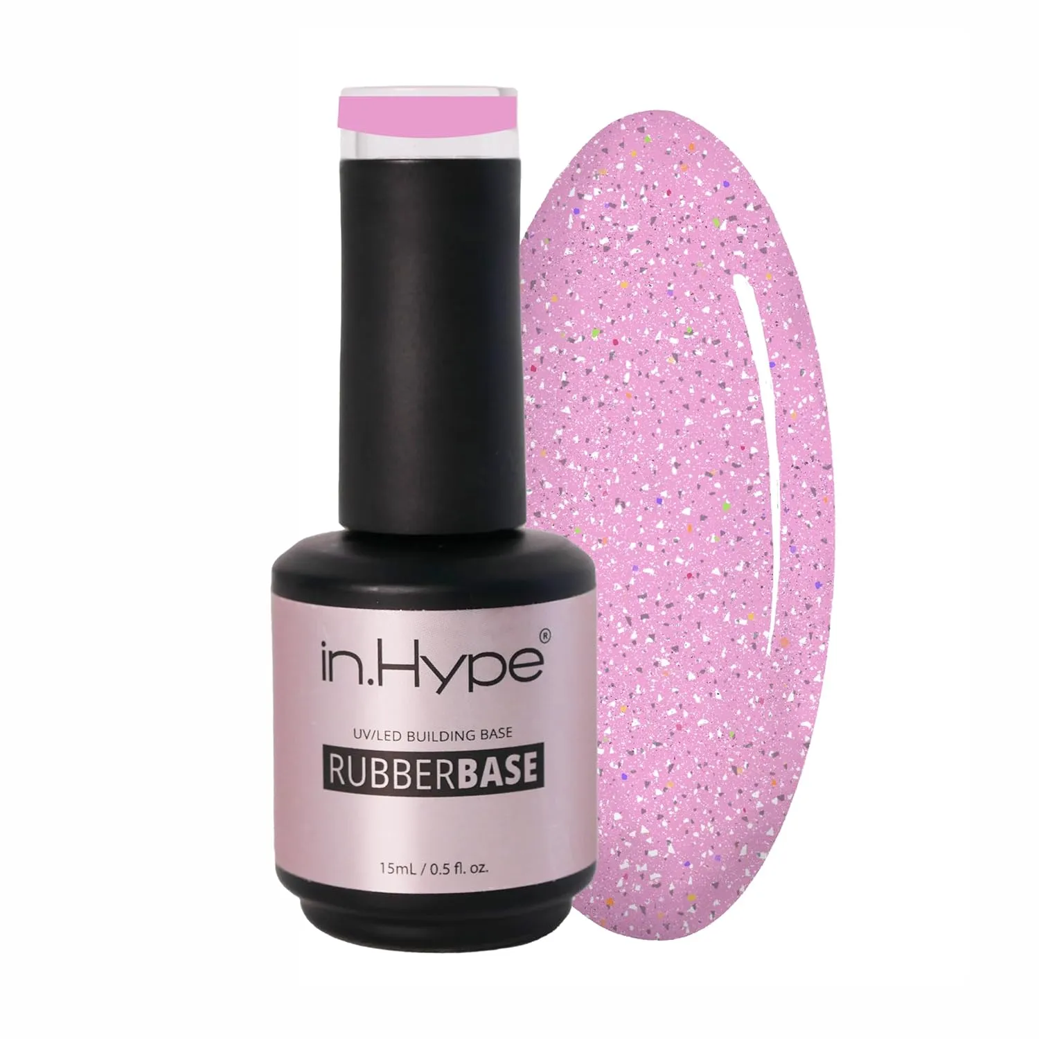 IN.HYPE Rubber Base Gel - Shimmer. Soak off. UV/LED Curable (Diamond Pink)