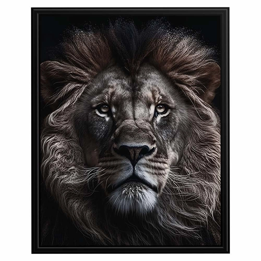 InkFlow Lion Poster - Bold Wall Décor for Home, Studio, or Office, Perfect for Animal Lovers and Creative Spaces - 24x32 Unframed Canvas Wall Art