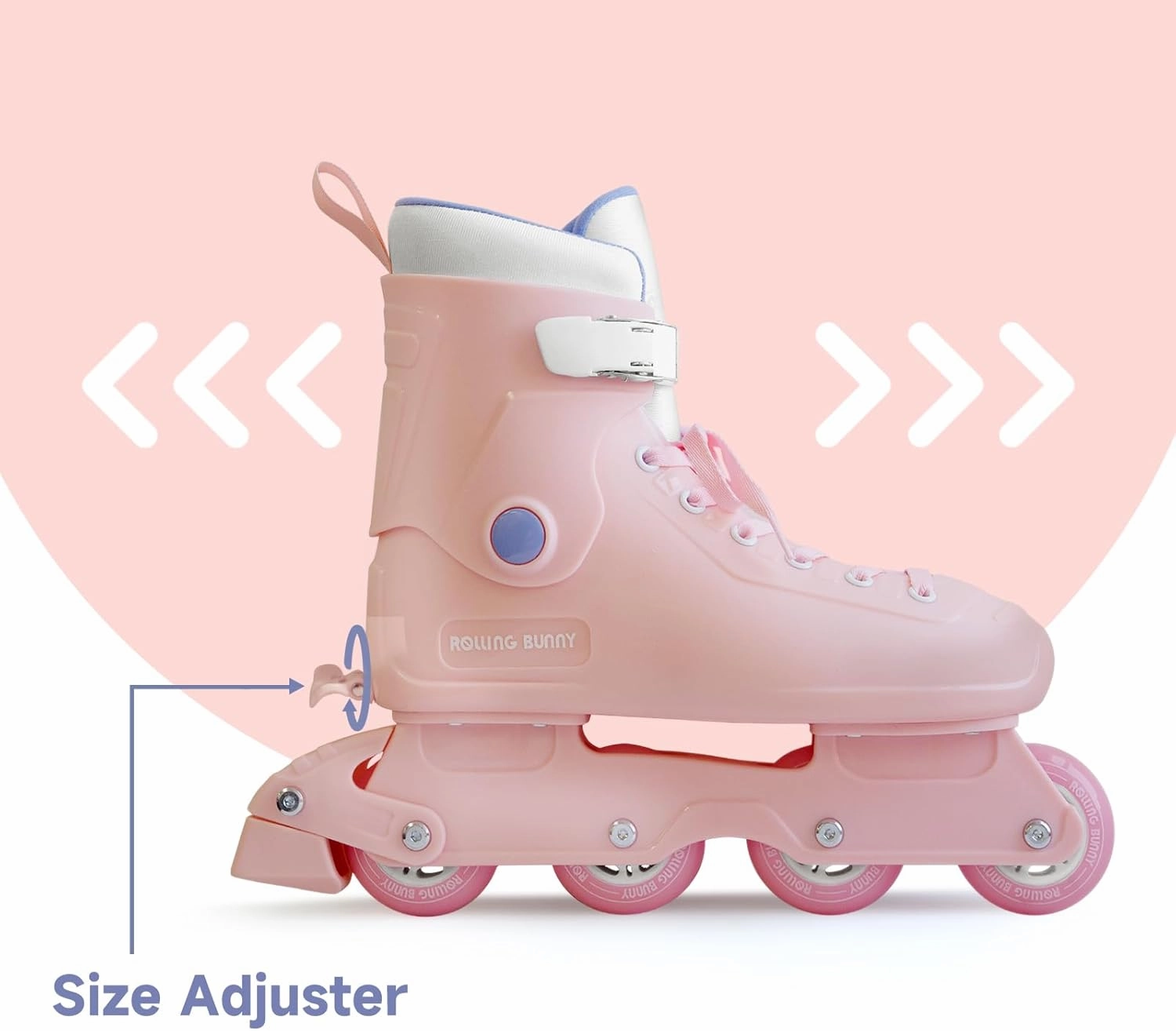 Inline Skates for Women Girls - Adjustable Size Roller Blades for Adult Female, Hard Shell ABEC-7, Pink